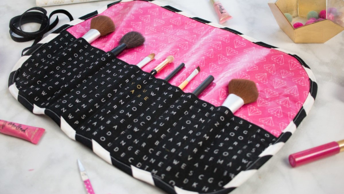Makeup Brush Roll Finished Photo credit: Kimberly Coffin on Sweet Red Poppy